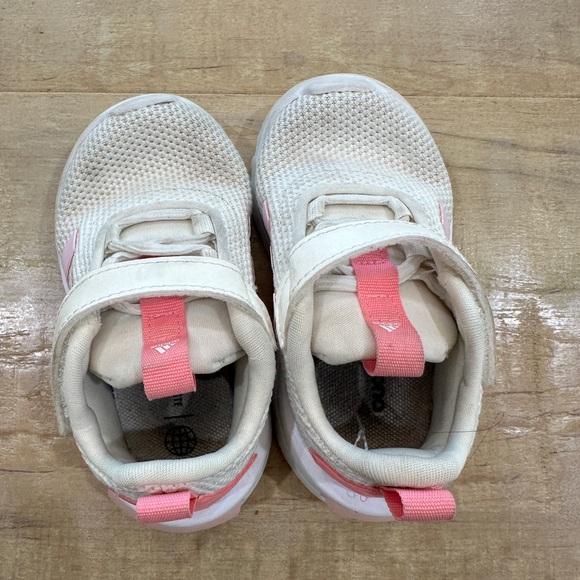 Adidas baby girl Tr23 walker tennis shoes sneakers pink white stripe - Picture 8 of 12